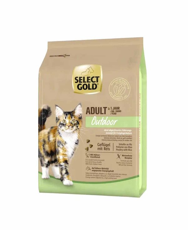 Select Gold Cat Adult Outdoor Poulet et Riz 7 Kg